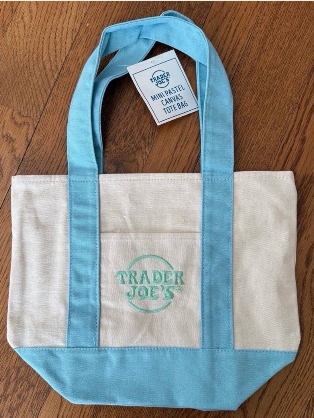 Trader Joe’s Light Blue Canvas Tote Bag